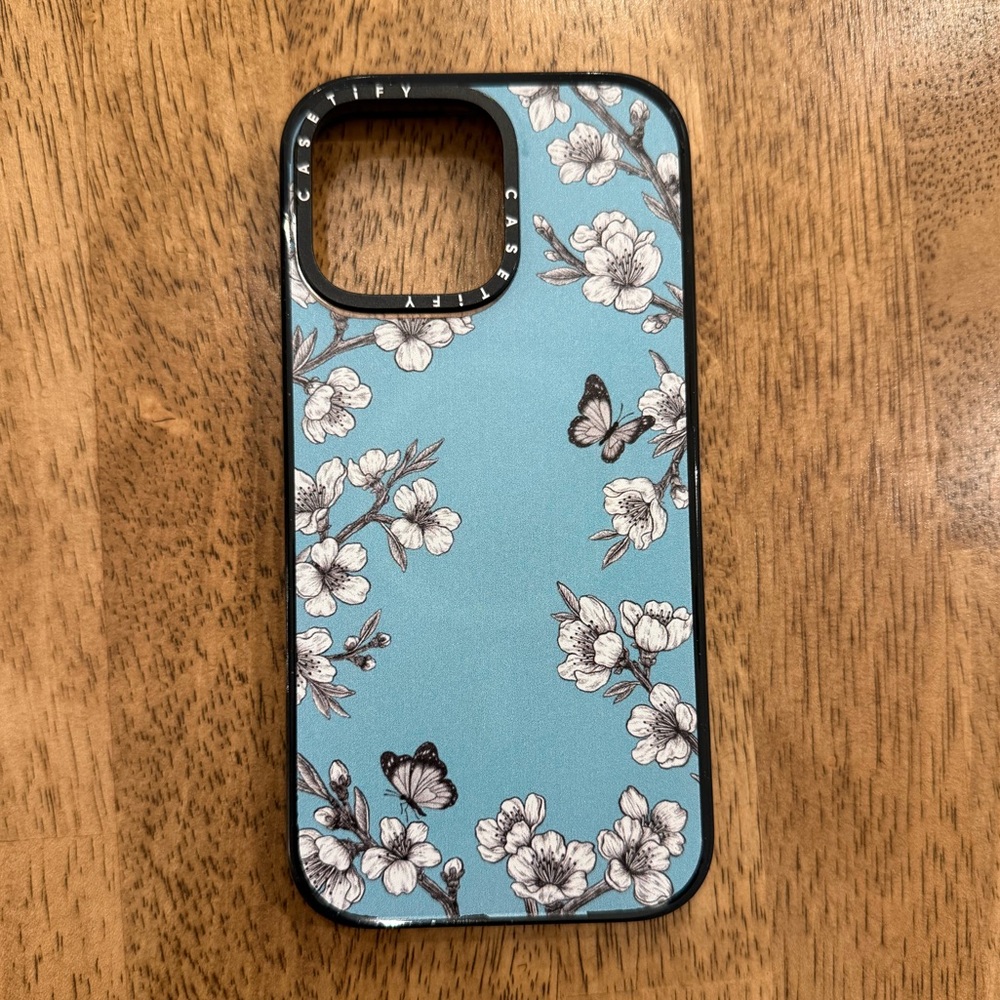 Casetify Teal Floral Butterfly Phone Case